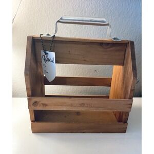 Wooden Bottle Caddy w/ Bottle Opener. Open Carry 6 Pk, Beer/soda/wine